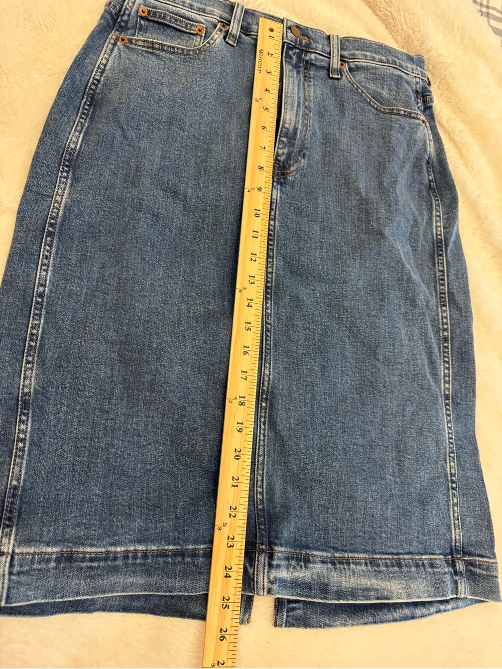 NWT J Crew Classic Blue Denim Pencil Skirt - Women's size 8 - Picture 8 of 9